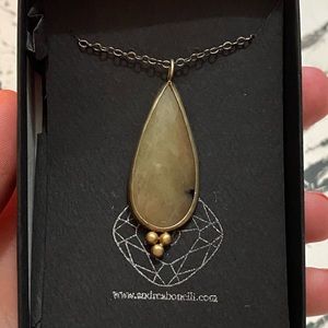 Andrea Bonelli Yellow Sapphire & Silver Necklace